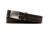 Briar Alligator Grain Leather Belt - Walnut