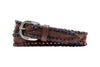 Artisan Italian Bridle Leather Double X Belt - Walnut