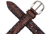 Artisan Italian Bridle Leather Double X Belt - Walnut