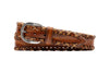 Artisan Italian Bridle Leather Double X Belt - Chestnut
