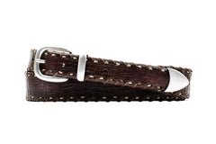 Artisan Italian Bridle Leather Taper Down Belt - Walnut
