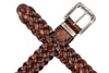 Artisan Italian Bridle Leather Hand Woven Belt - Chestnut