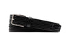 Lexington Braided Italian Saddle Leather and Elastic Belt - Black