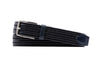 Lexington Braided Italian Saddle Leather and Elastic Belt - Midnight