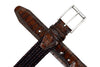 Charles Italian Leather & Cotton Elastic Belt - Navy