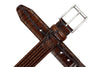 Charles Italian Leather & Cotton Elastic Belt - Chestnut