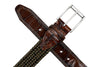 Charles Italian Leather & Cotton Elastic Belt - Pine