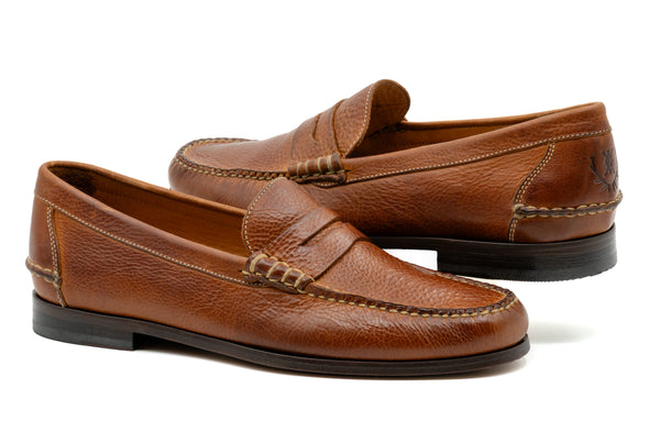 All American Saddle Leather Penny Loafers - Chestnut