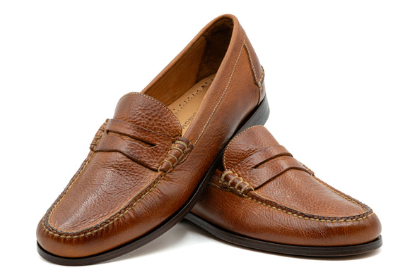 All American Saddle Leather Penny Loafers - Chestnut