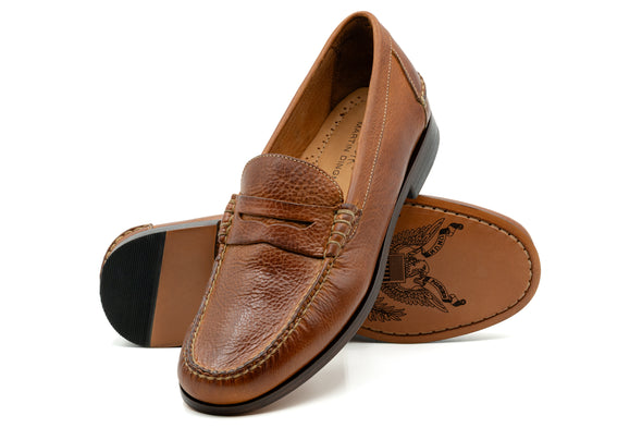 All American Saddle Leather Penny Loafers - Chestnut