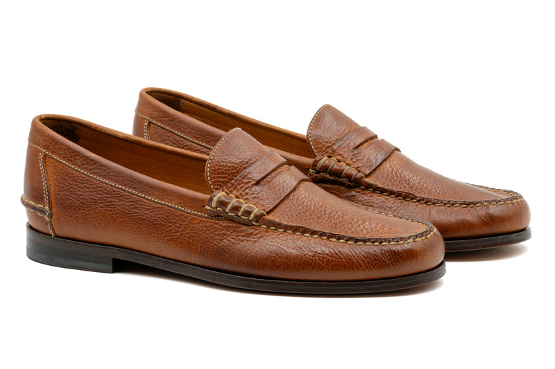 All American Saddle Leather Penny Loafers - Chestnut