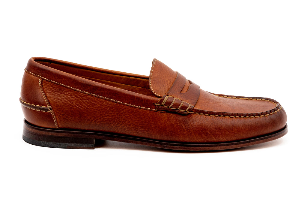 All American Saddle Leather Penny Loafers - Chestnut