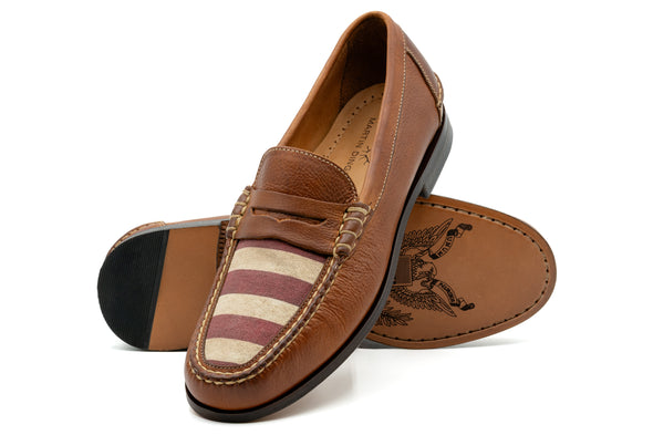 All American Saddle Leather Penny Loafers - Rust