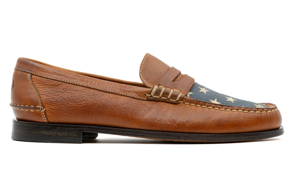All American Saddle Leather Penny Loafers - Rust