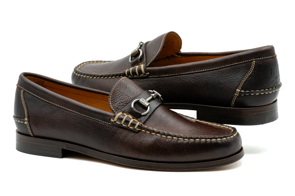 All American Saddle Leather Horse Bit Loafers - Walnut
