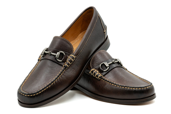 All American Saddle Leather Horse Bit Loafers - Walnut