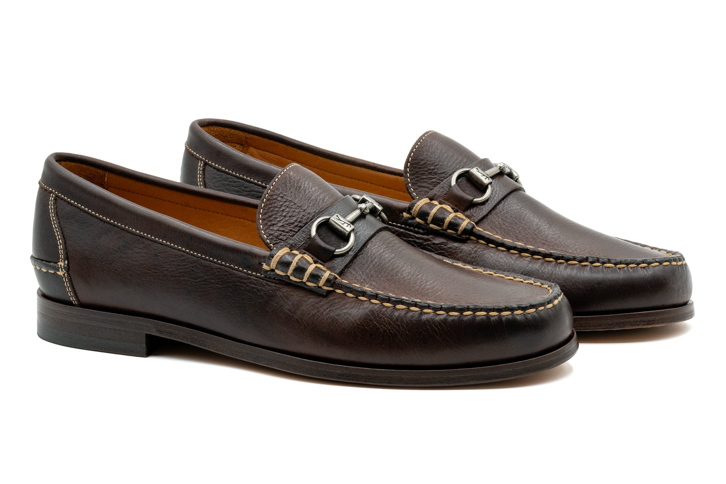 All American Saddle Leather Horse Bit Loafers - Walnut