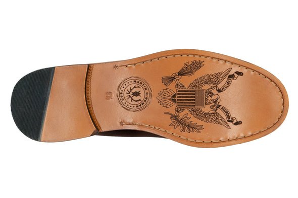 All American Saddle Leather Horse Bit Loafers - Walnut