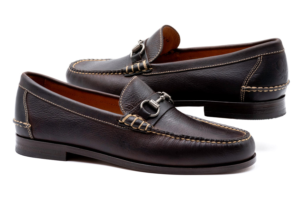 All American Saddle Leather Horse Bit Loafers - Walnut