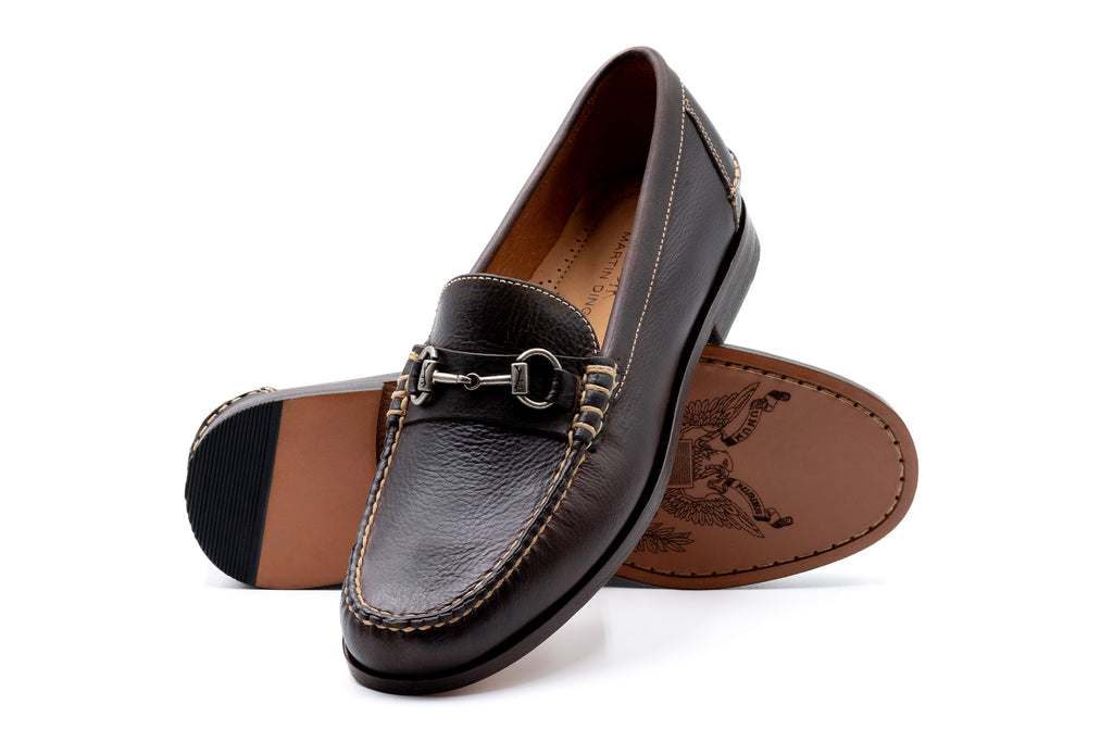 All American Saddle Leather Horse Bit Loafers - Walnut