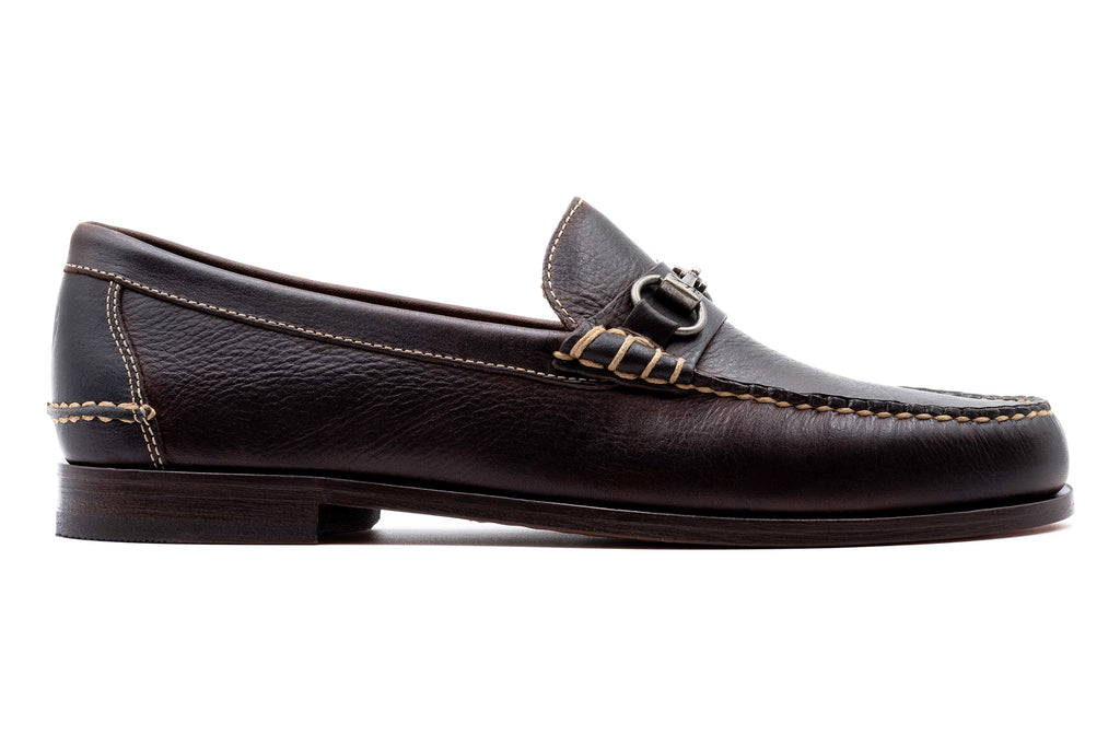 All American Saddle Leather Horse Bit Loafers - Walnut