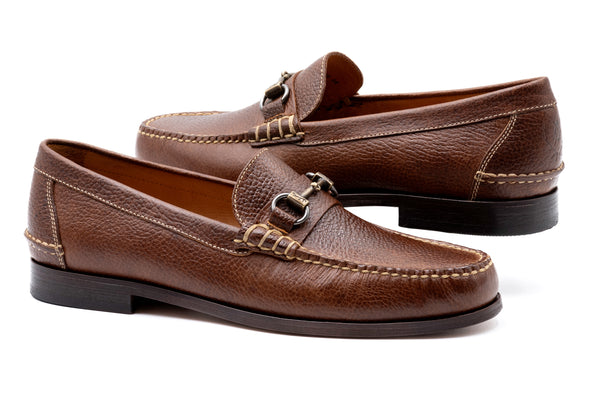 All American Water Buffalo Horse Bit Loafers - Oak