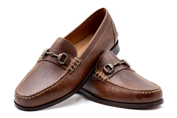 All American Water Buffalo Horse Bit Loafers - Oak