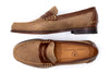 All American Suede Penny Loafers - Khaki