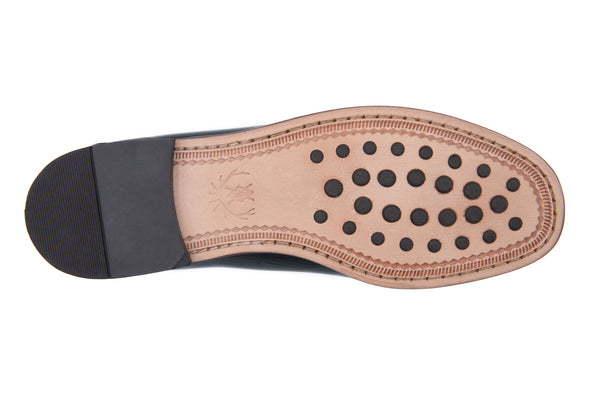 Maxwell Sheepskin Penny Loafers - Black