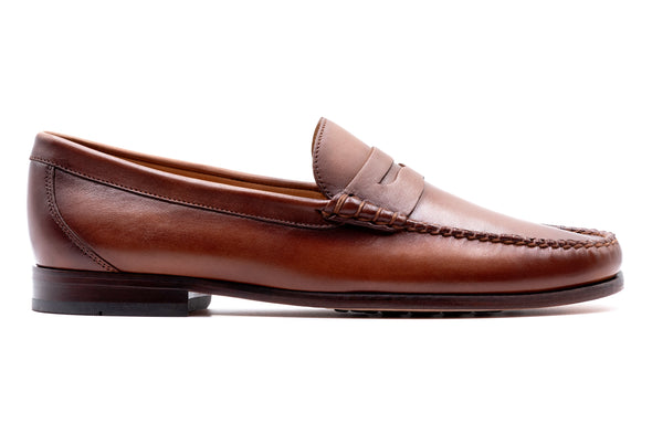 Maxwell Sheepskin Penny Loafers - Whiskey