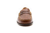 All American Pebble Grain Water Buffalo Leather Penny Loafers - Oak - Front view