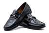 Addison Alligator Grain Loafers - Black