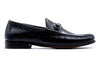 Addison Alligator Grain Loafers - Black