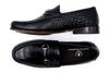 Addison Alligator Grain Loafers - Black