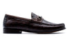 Addison Alligator Grain Loafers - Walnut