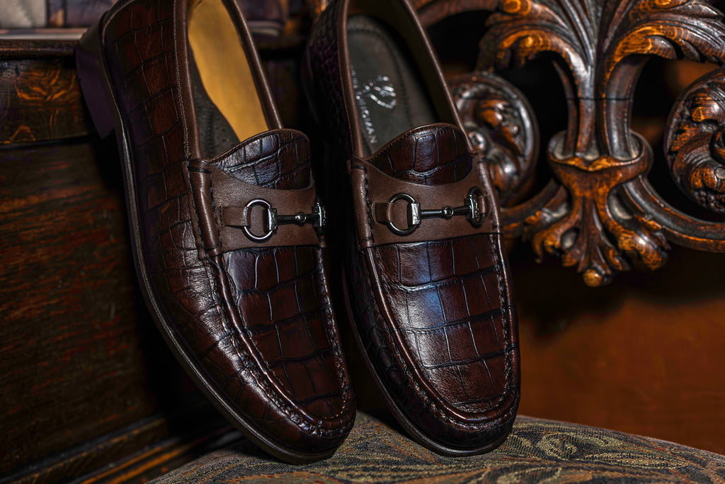 Addison Alligator Grain Loafers - Walnut | Martin Dingman