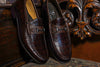 Addison Alligator Grain Loafers - Walnut