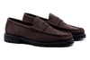 Addison Lug Suede Penny Loafers - Walnut