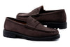 Addison Lug Suede Penny Loafers - Walnut