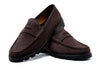 Addison Lug Suede Penny Loafers - Walnut