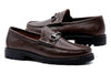 Addison Lug Pebble Grain Horse Bit Loafers - Walnut