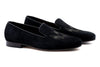 Royal Suede Smoking Slipper - Black