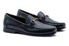 Bermuda Dress Pebble Grain Glove Leather Horse Bit Loafers - Black