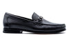 Bermuda Dress Pebble Grain Glove Leather Horse Bit Loafers - Black