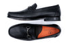 Bermuda Dress Pebble Grain Glove Leather Horse Bit Loafers - Black