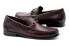 Bermuda Dress Pebble Grain Glove Leather Horse Bit Loafers - Bourbon