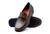 Bermuda Dress Pebble Grain Glove Leather Horse Bit Loafers - Bourbon