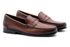 Bermuda Dress Pebble Grain Glove Leather Penny Loafers - Cognac