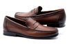 Bermuda Dress Pebble Grain Glove Leather Penny Loafers - Cognac