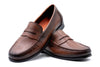 Bermuda Dress Pebble Grain Glove Leather Penny Loafers - Cognac